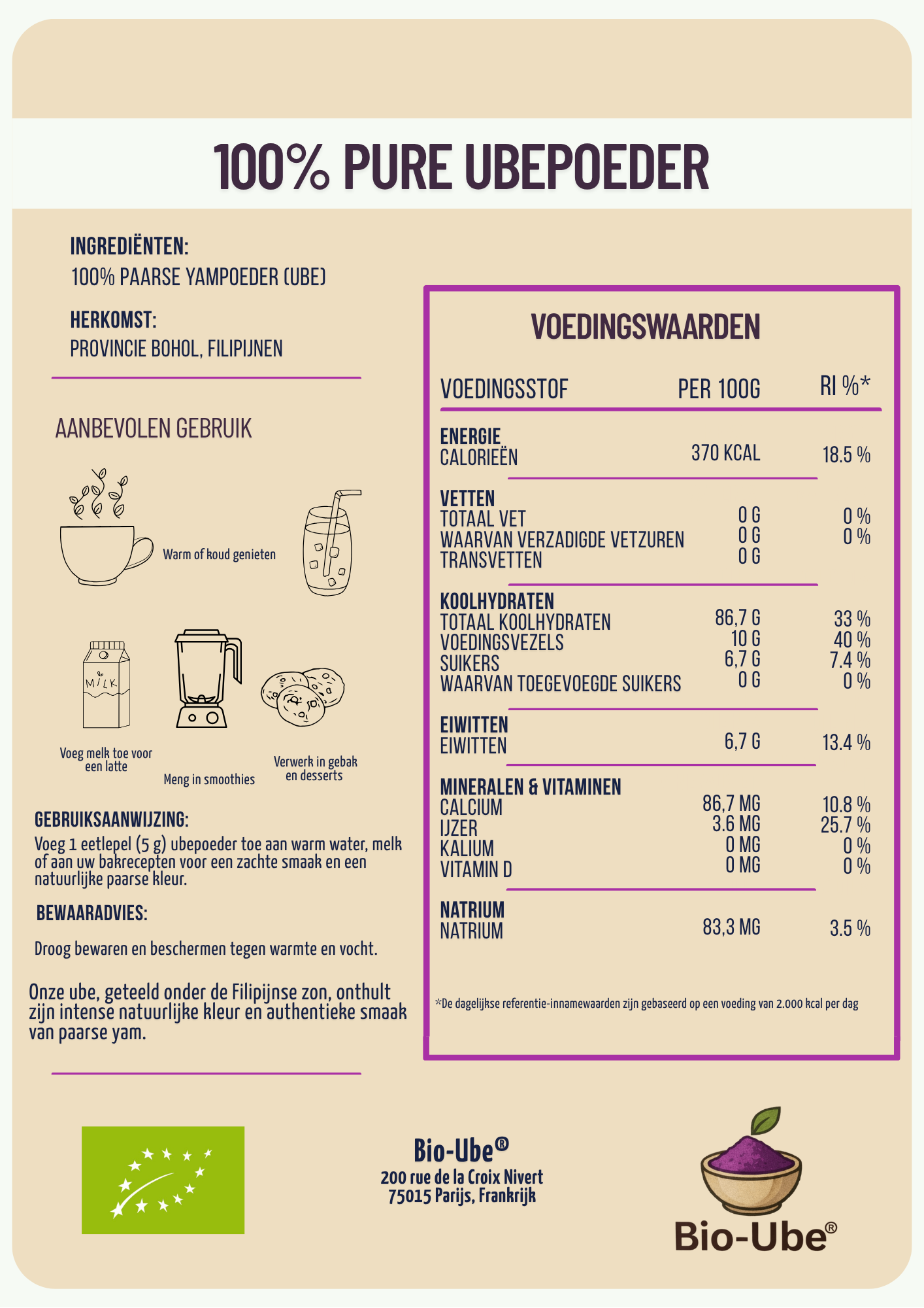 UBEPOEDER BioUbe NL Back